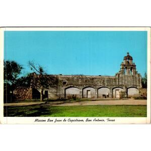 Mission San Juan De Capistrano in San Antonio TX Vintage Postcard SP17-24